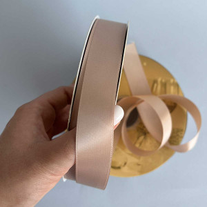 Лента атлас Ding Xin 2.5 см * 90 м - #0835 Холодное Золото. Photo 3